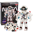 NASA Astronaut Spaceman building block set box with the built spaceman figure and loose blocks