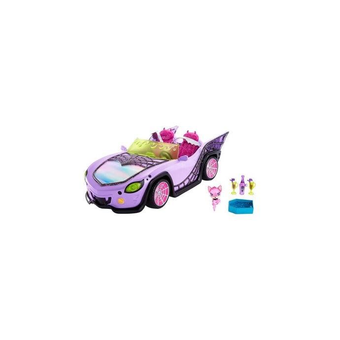 Monster High Toy Car, Ghoul Mobile With Pet And Cooler Accessories