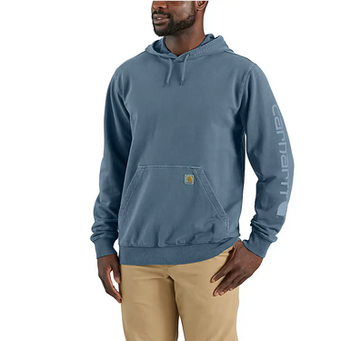 Carhartt Relaxed Fit Midweight Garment Dyed French Terry Graphic Sweatshirt (Thundercloud) Size M