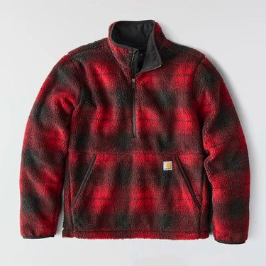 Carhartt Loose Fit Fleece Pullover (Industry Red Ombre Plaid) Size M