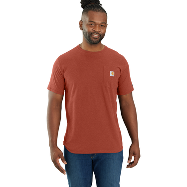 Carhartt Force® Relaxed Fit Short-Sleeve Pocket T-Shirt (Saddle Red Heather) Size M