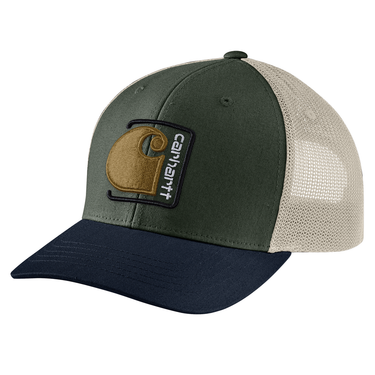 Carhartt Canvas Mesh-Back C Patch Cap (Forestry Green)