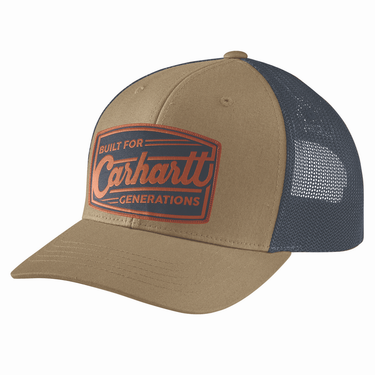Carhartt Canvas Mesh-Back Built Patch Cap (Dark Khaki)