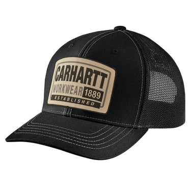 Carhartt Canvas Mesh-Back Workwear Patch Cap (Black)