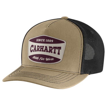 Carhartt Canvas Mesh-Back Patch Cap (Dark Khaki)
