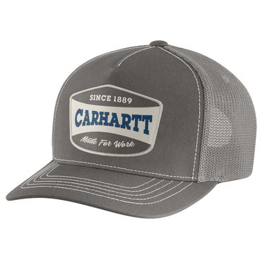 Carhartt Canvas Mesh-Back Patch Cap (Mud Grey)