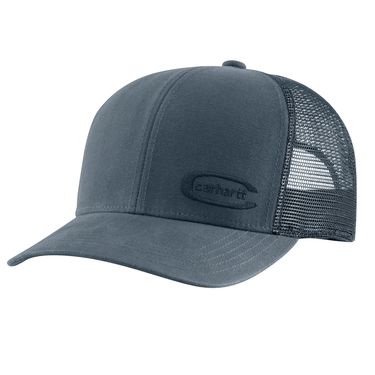Carhartt Canvas Mesh-Back Embossed Cap (Iron Blue)