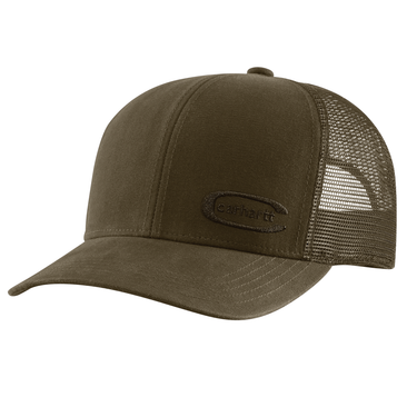 Carhartt Canvas Mesh-Back Embossed Cap (Burnished Logs)