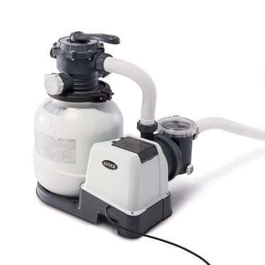 Intex 26645EG 2100 Gph Above Ground Pool Sand Filter Pump with Automatic Timer - White/gray