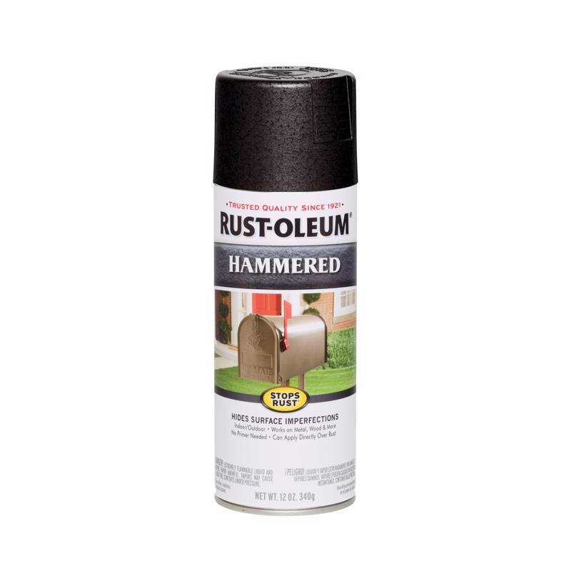 Load image into Gallery viewer, Rust-Oleum Stops Rust Hammered Black Spray Paint 12 oz
