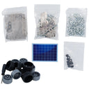 NASA Mars Rover Model Kit contents: metal parts, screws, wheels and solar panel