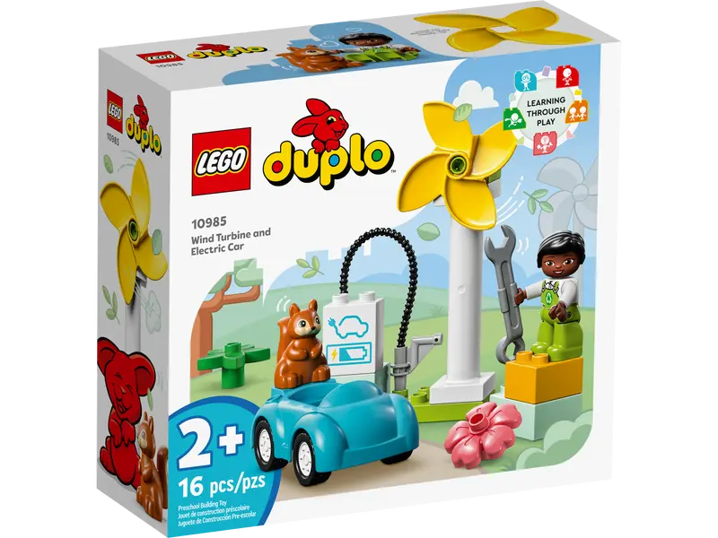 Load image into Gallery viewer, Lego Duplo Wind Turbine and Electric Car 16pc
