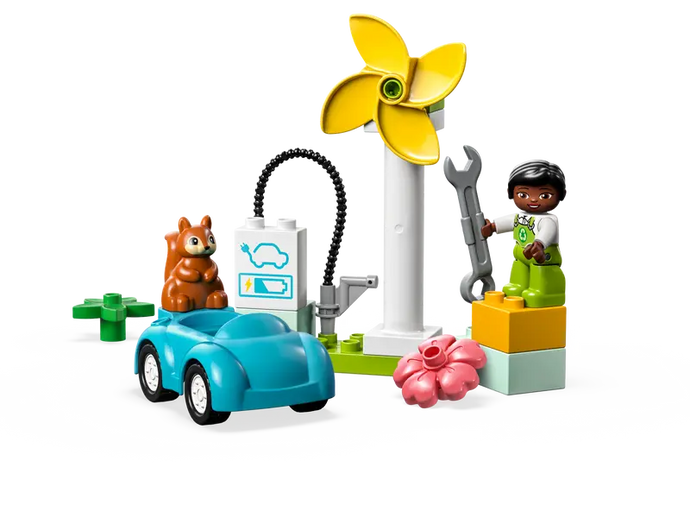 Lego Duplo Wind Turbine and Electric Car 16pc