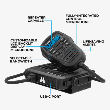 Midland MXT275 MicroMobile® GMRS 15-Watt Two-Way Radio