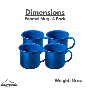 Caddis 4-Piece Enamel Mug Set