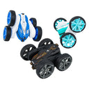 Three Fancy Stunt Car Pro RC cars in blue, teal and black