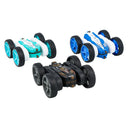 Fancy Stunt Car Pro RC cars in teal, blue and black, side view