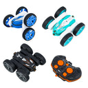 Fancy Stunt Car Pro RC cars in blue, teal and black with an orange and black remote