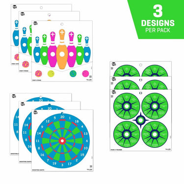 EZ Aim Fun Triggering More Fun Paper Shooting Targets, 12"W x 12"H, 9-Pack