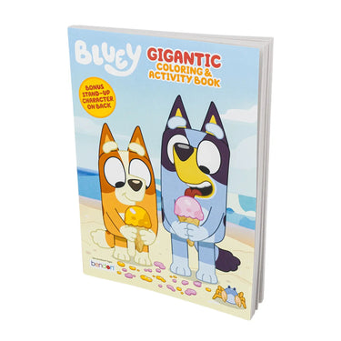 Front cover of the Bluey Gigantic Coloring and Activity Book