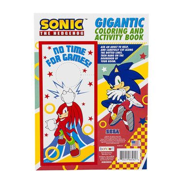 Back cover of the Sonic Gigantic Coloring and Activity Book