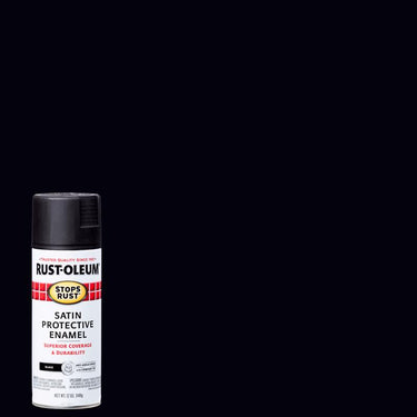 Rust-Oleum Stops Rust Satin Black Spray Paint 12 oz