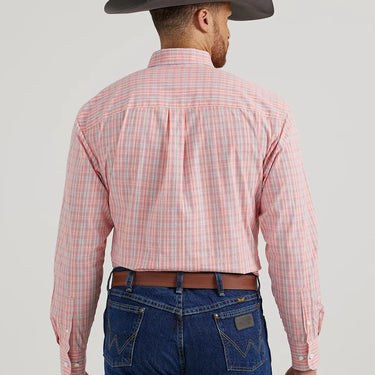 Wrangler Men's George Strait Long Sleeve Button Down Shirt (Fiesta Red) Size XL