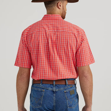 Wrangler Men's George Strait Short Sleeve Shirt (Orange) Size M