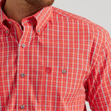 Wrangler Men's George Strait Short Sleeve Shirt (Orange) Size M