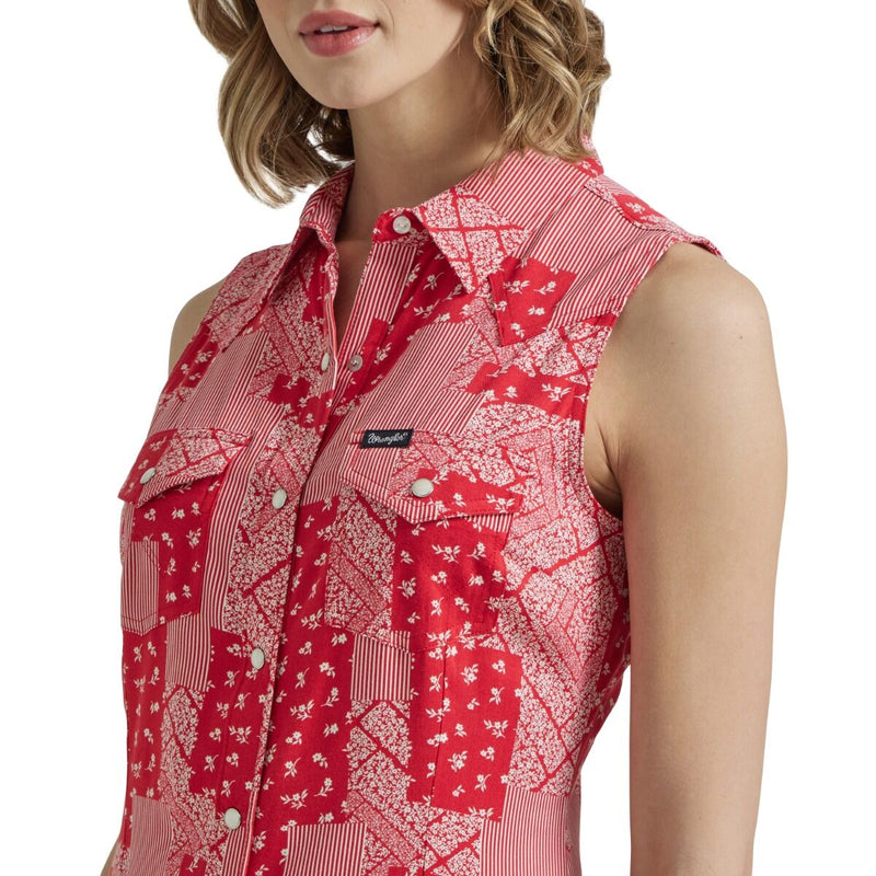 Load image into Gallery viewer, Wrangler Womens M Retro Americana Shirt - Cherry Red
