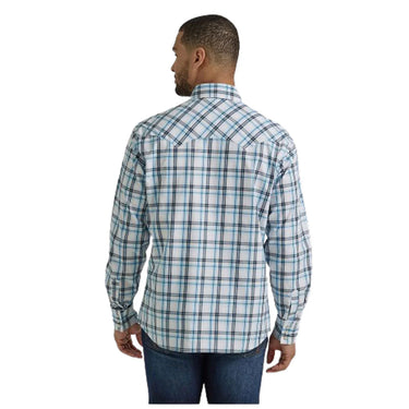 Wrangler Men's Retro Modern Fit Long Sleeve Snap Shirt (Black/Blue) Size L