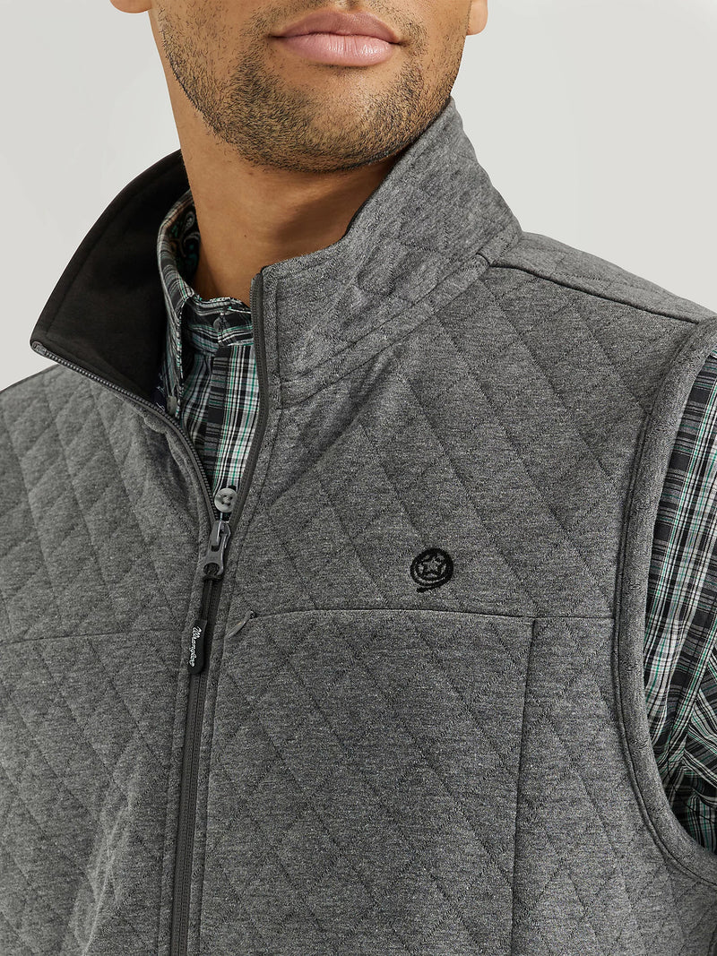 Load image into Gallery viewer, Wrangler Mens M George Strait Zip Front Solid Knit Vest - Charcoal
