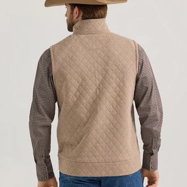 Wrangler Men's George Strait Zip Front Solid Knit Vest (Taupe) Size L