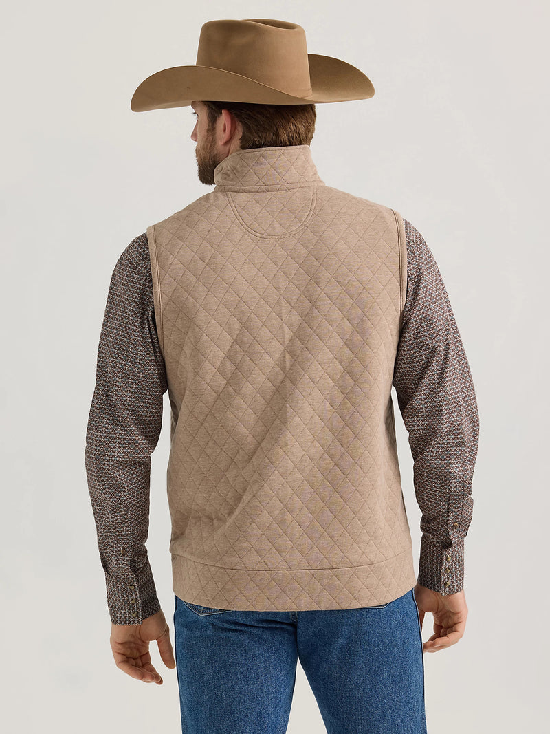 Load image into Gallery viewer, Wrangler Mens XL George Strait Zip Front Solid Knit Vest - Taupe
