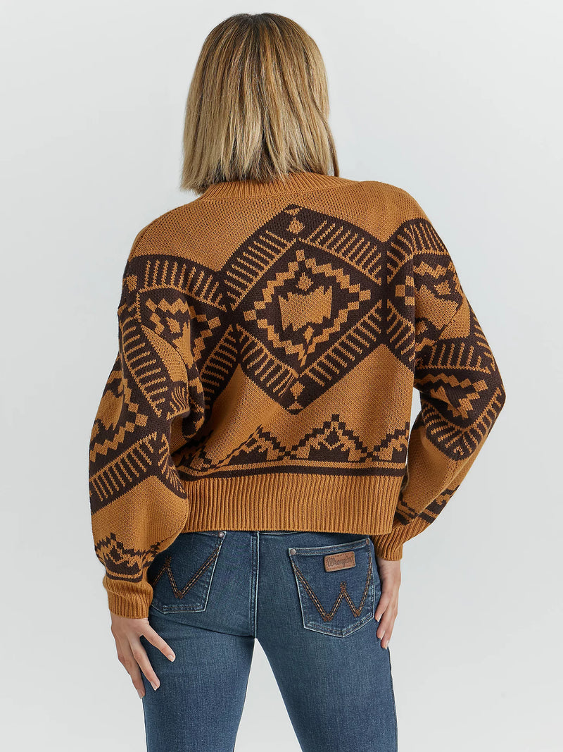 Load image into Gallery viewer, Wrangler Womens XXL Retro Southwestern Pullover Sweater - Jewel Brown
