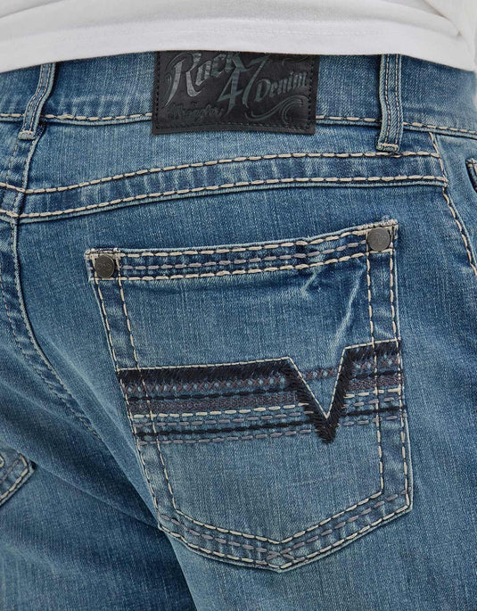 Wrangler Men's Rock 47 Stretch Low Rise Slim Fit Boot Cut Jeans - Sand Springs 32X36