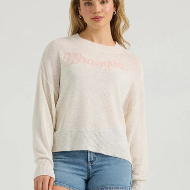 WranglerWomen's  Gauzy Knit Sweater (Antique White) Size L