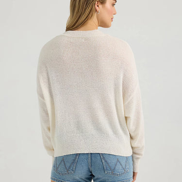 WranglerWomen's  Gauzy Knit Sweater (Antique White) Size L