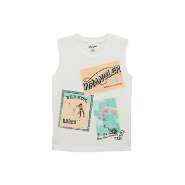 Wrangler Girl's Western Graphic Tank (White) Size XL