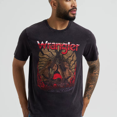 Wrangler Men's Guitar Logo Graphic T-Shirt (Black Beauty) Size XL