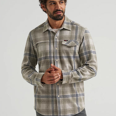 Wrangler ATG™ Men's Campsite Plaid Shirt (Stone) Size XL