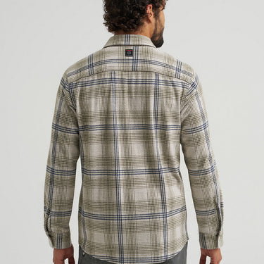 Wrangler ATG™ Men's Campsite Plaid Shirt (Stone) Size XL
