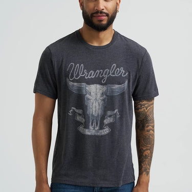 Wrangler Men's Steerhead Graphic T-Shirt (Caviar Heather) Size XL