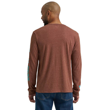Wrangler Men's Long Sleeve Front Graphic T-Shirt (Cappuccino Heather) Size L