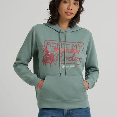 Wrangler Women's Western Graphic Hoodie (Chinois Green) Size M