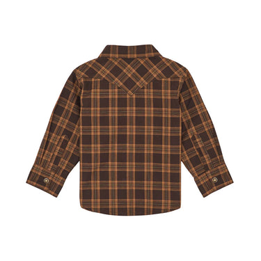 Wrangler Infant's Long Sleeve Western Snap Shirt (Mocha) Size 6-9M
