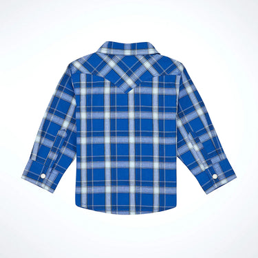Wrangler Infant's Long Sleeve Western Snap Shirt (True Blue) Size 12M