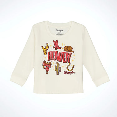 Wrangler Little Girl's Western Crewneck Sweatshirt (White) Size 3-6M
