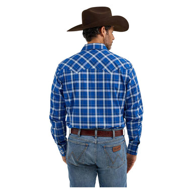 Wrangler Men's Modern Fit Retro Long Sleeve Snap Shirt (True Blue) Size XL