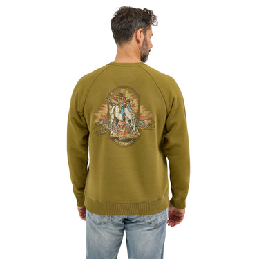 Wrangler Men's Logo Crewneck Sweatshirt (Olive Drab) Size L